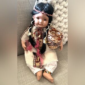Vintage Native American Indian Southwest Collectible Porcelain Doll